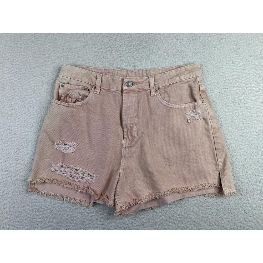 Vanilla Star Pink Denim Cutoff Shorts Distressed Frayed Hem Juniors 11 Summer